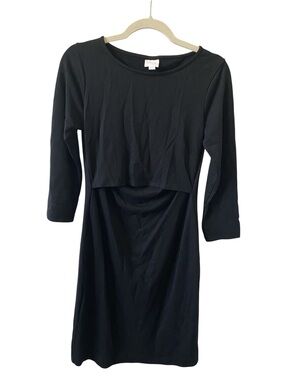 BOOB Design Black Fitted Layered Maternity & Nursing Dress M